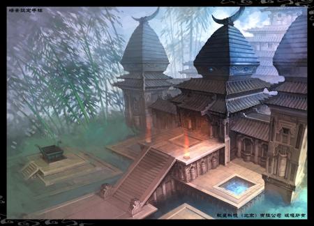 新浪游戲_《仙劍5》官方公布第二張場景設定圖